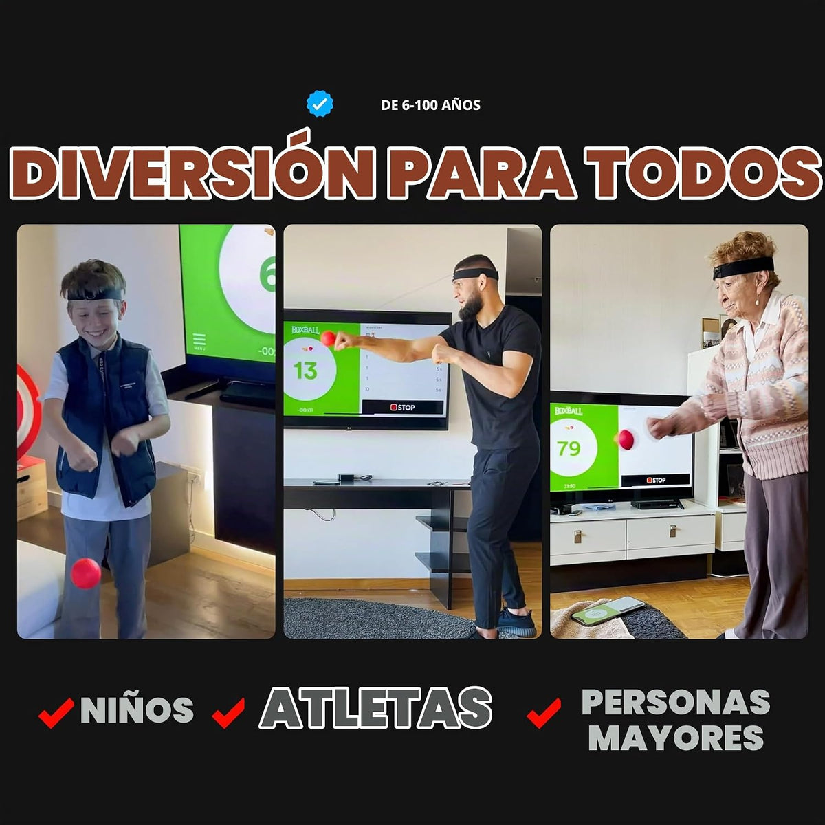 Boxbollen® Pelota de Reflejo de Boxeo - Juego de Entrenamiento en C...
