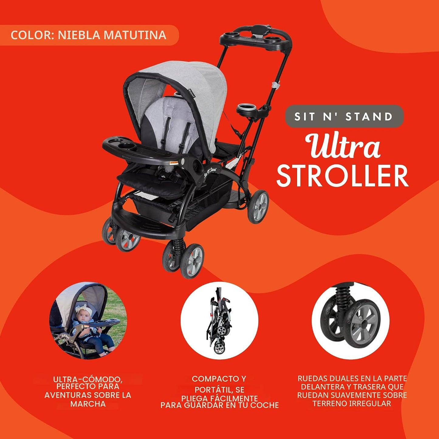 Baby Trend Sit N' Stand Ultra Cochecito, niebla matutina | Se convi...