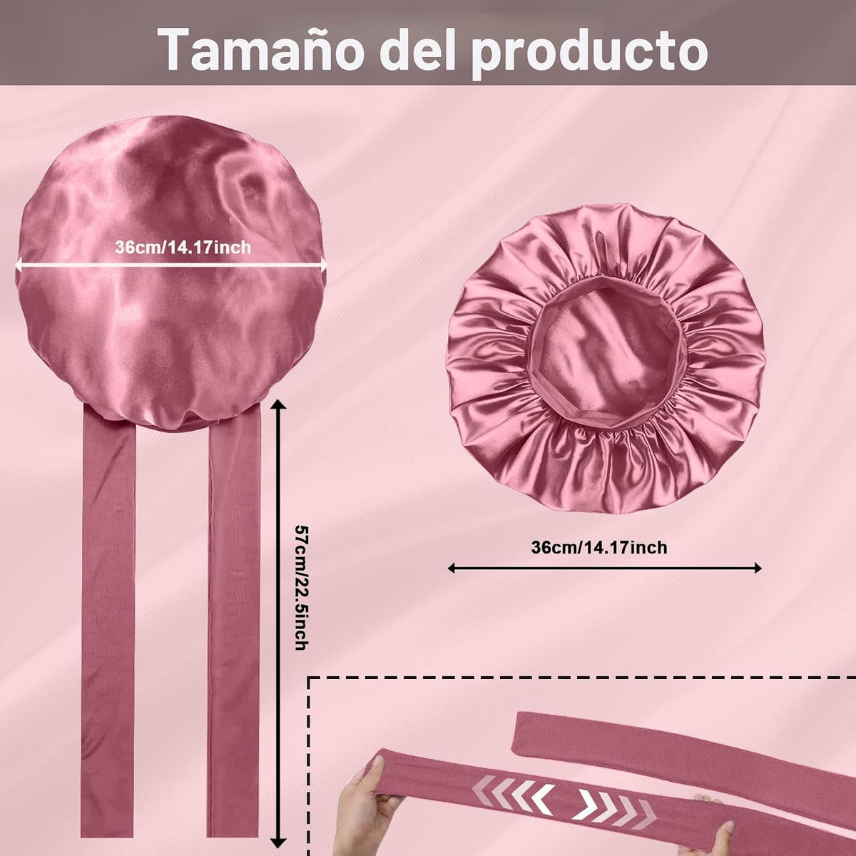 2 piezas de gorro de seda satinada para dormir para mujeres, gorro...