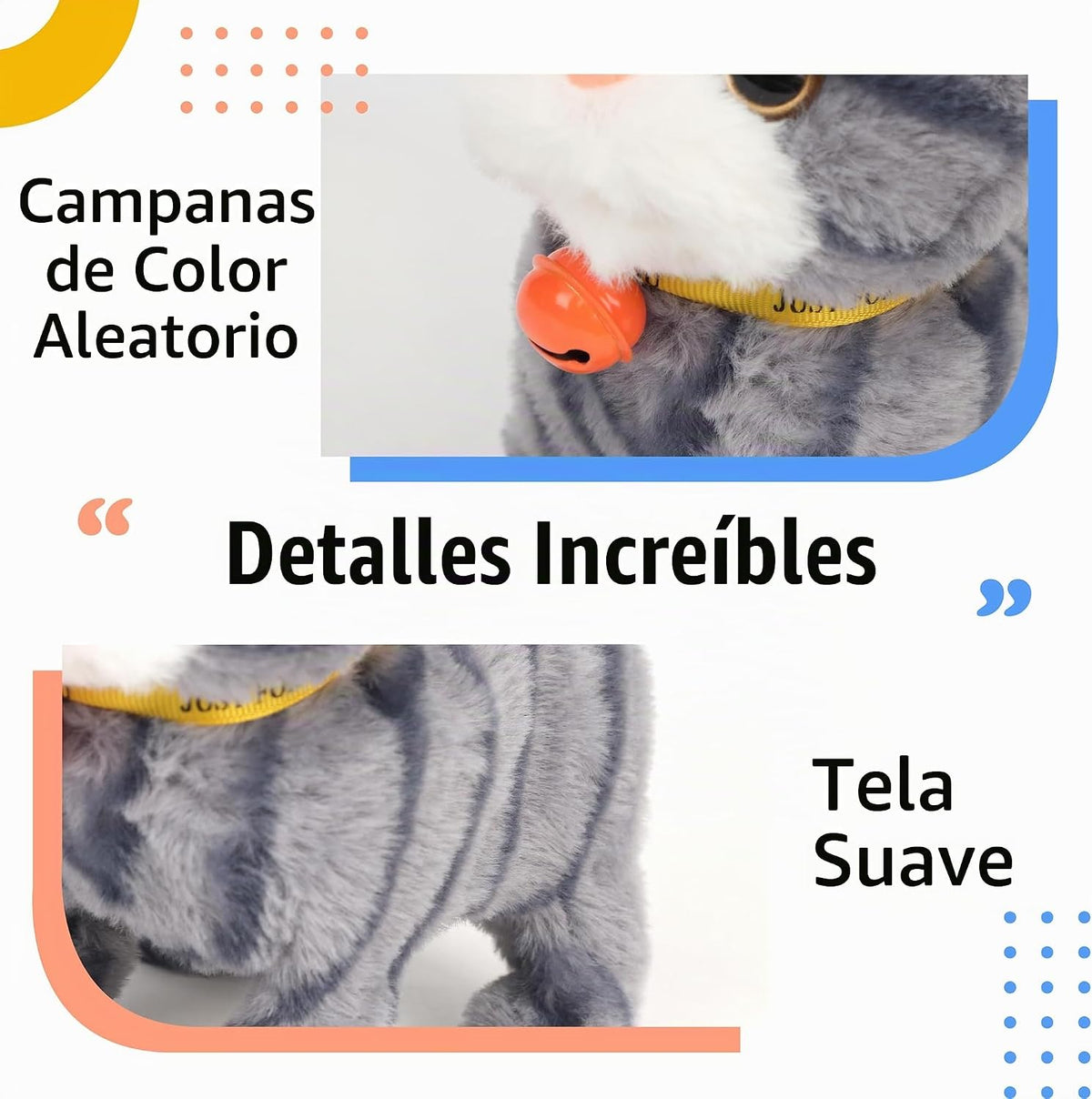 Hopearl Juguete electrónico interactivo de peluche para mascotas co...