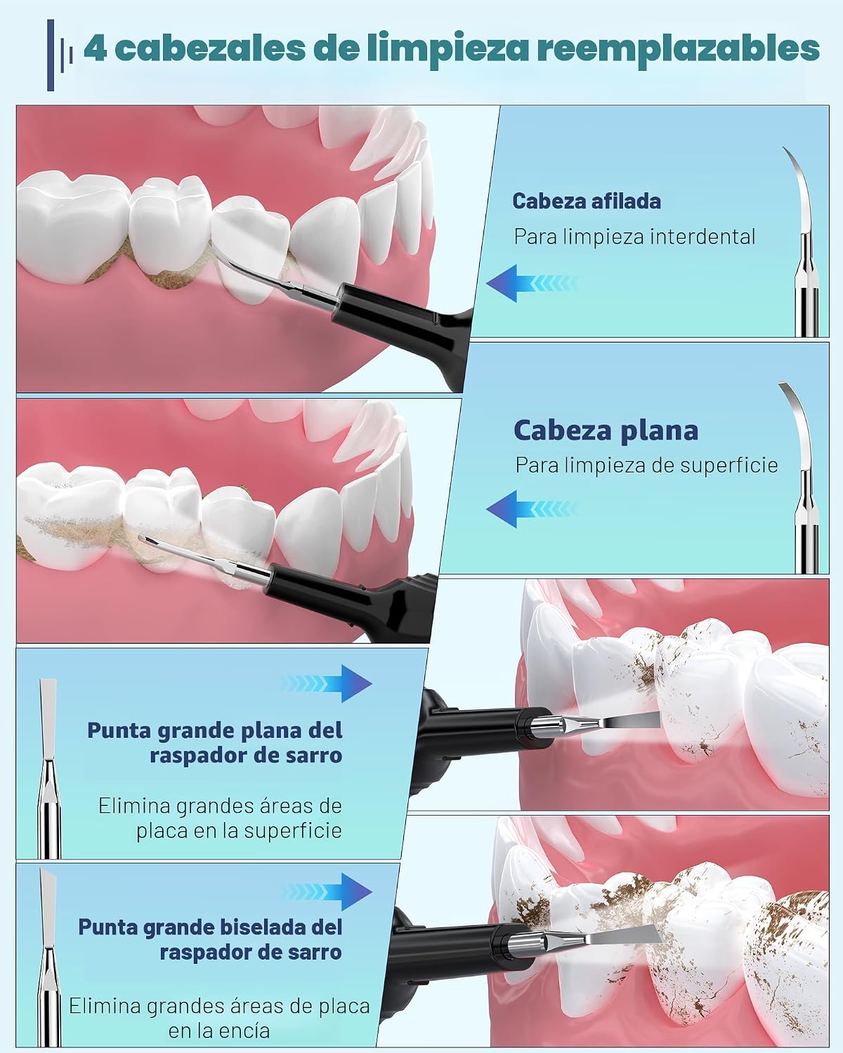 Removedor de placa para dientes, kit de limpieza dental removedor d...