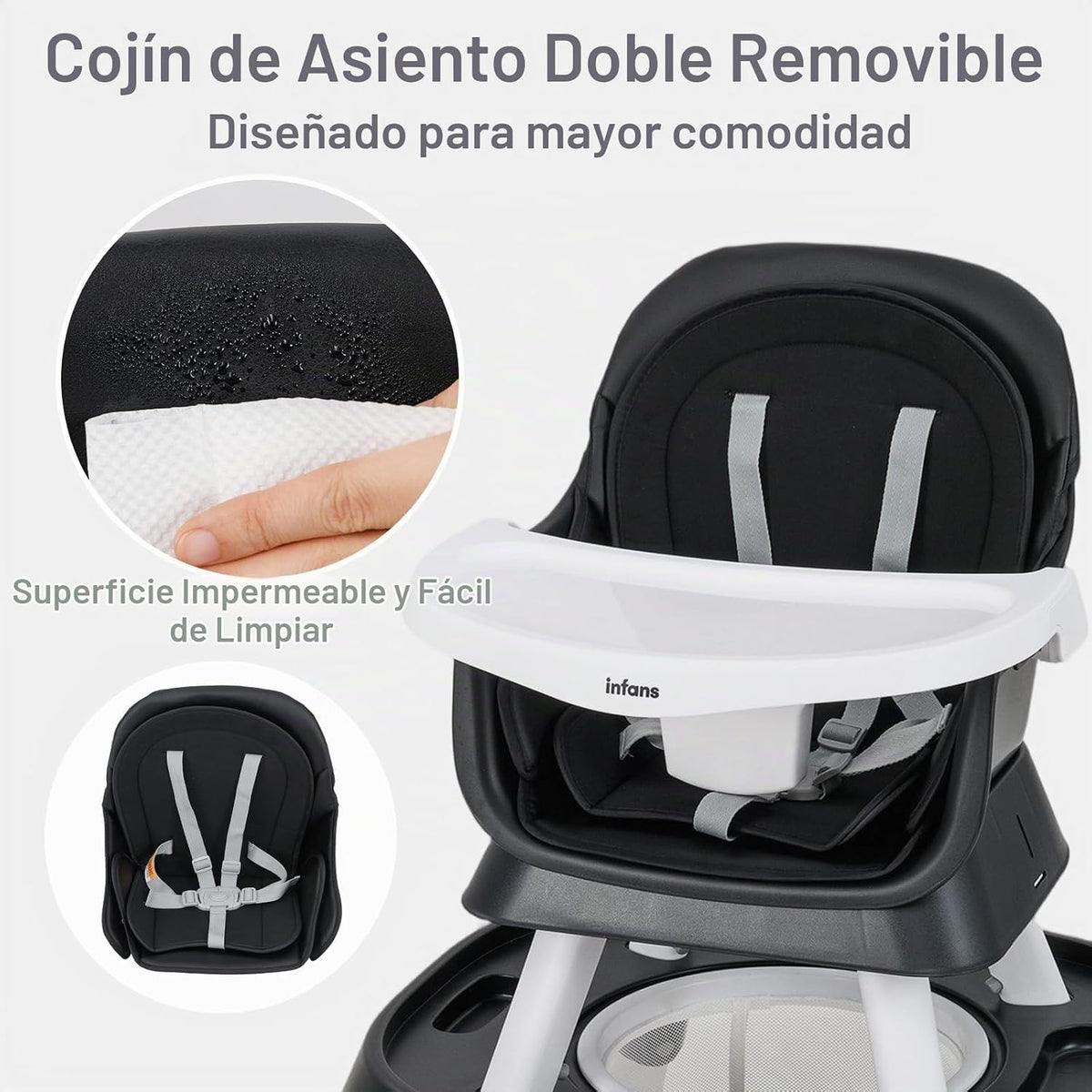INFANS Silla Alta 9 en 1, Silla Alta Convertible para Bebés y Niños...