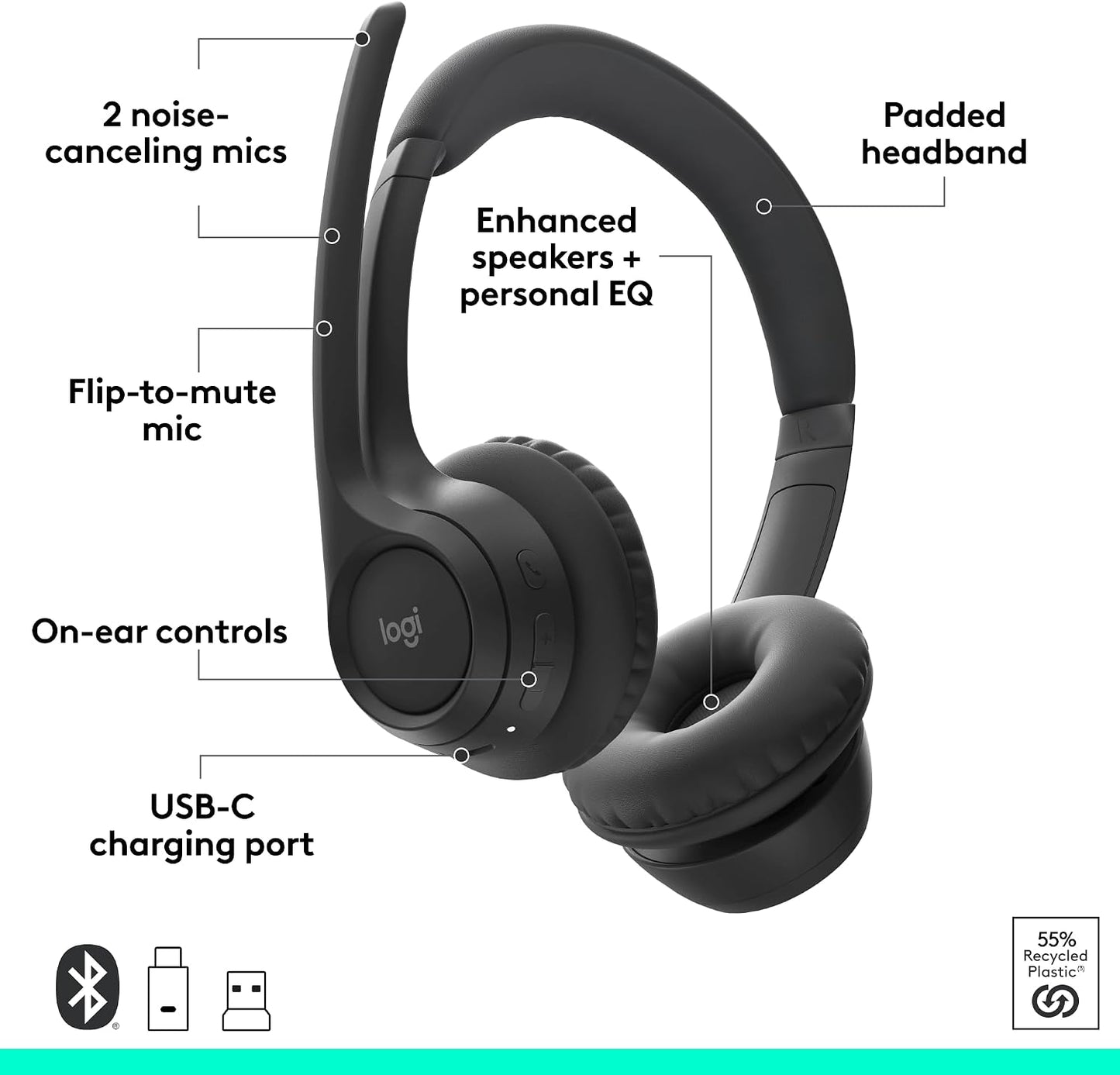 Logitech Zona 305 para auriculares Bluetooth inalámbricos empresari...
