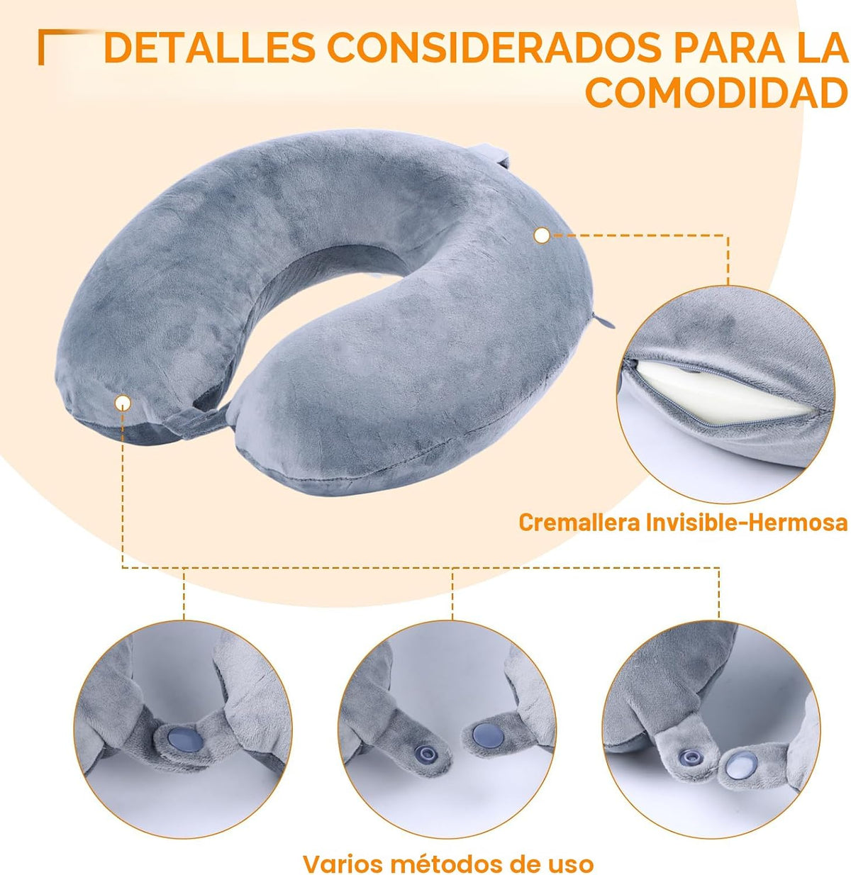 Far win Almohada de viaje, almohada cervical en forma de U de 100 %...