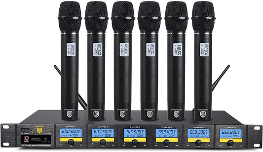 PRORECK MX66 Sistema de Micrófono Inalámbrico UHF de 6 Canales con...