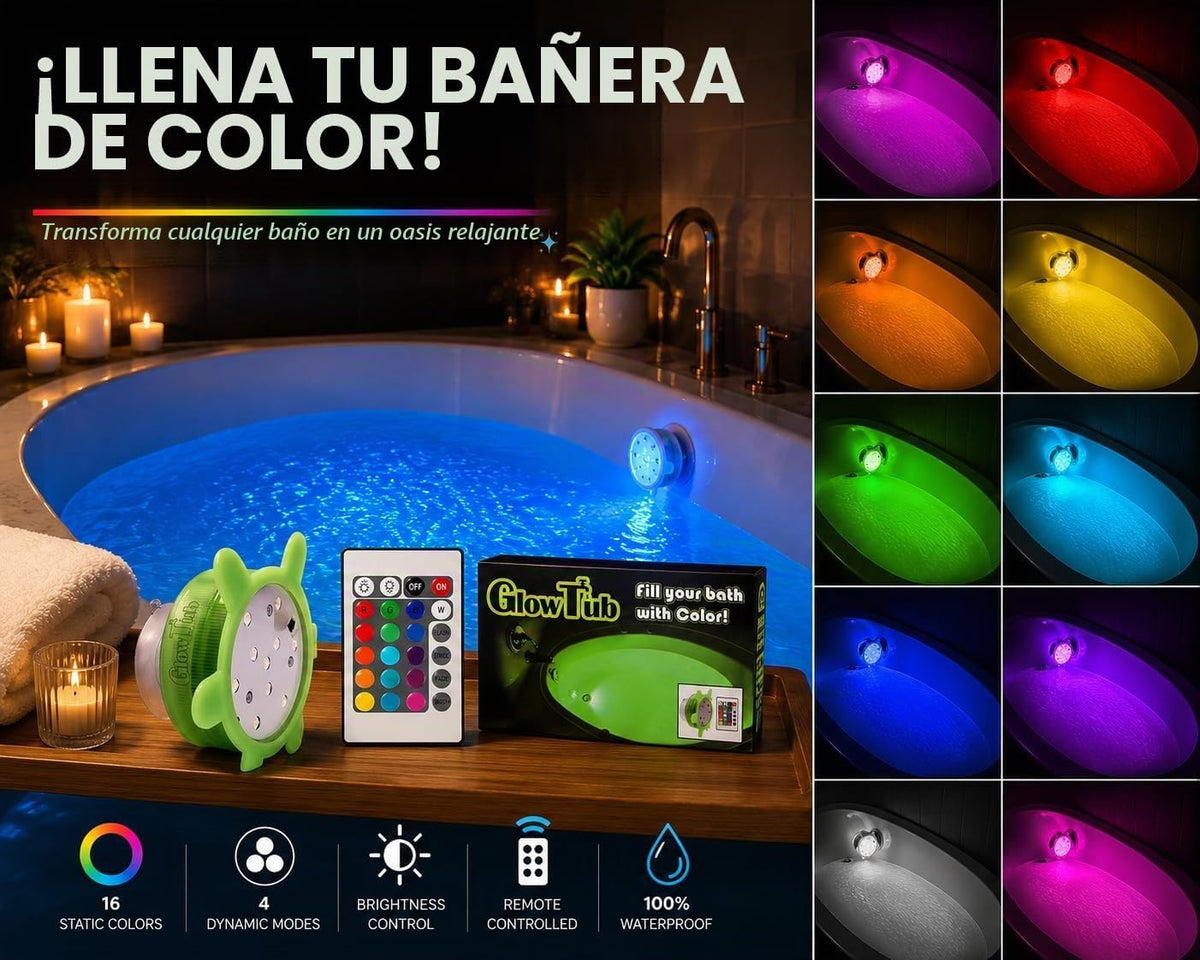 GlowTub - Luz LEDES sumergida que cambia de color por control remot...