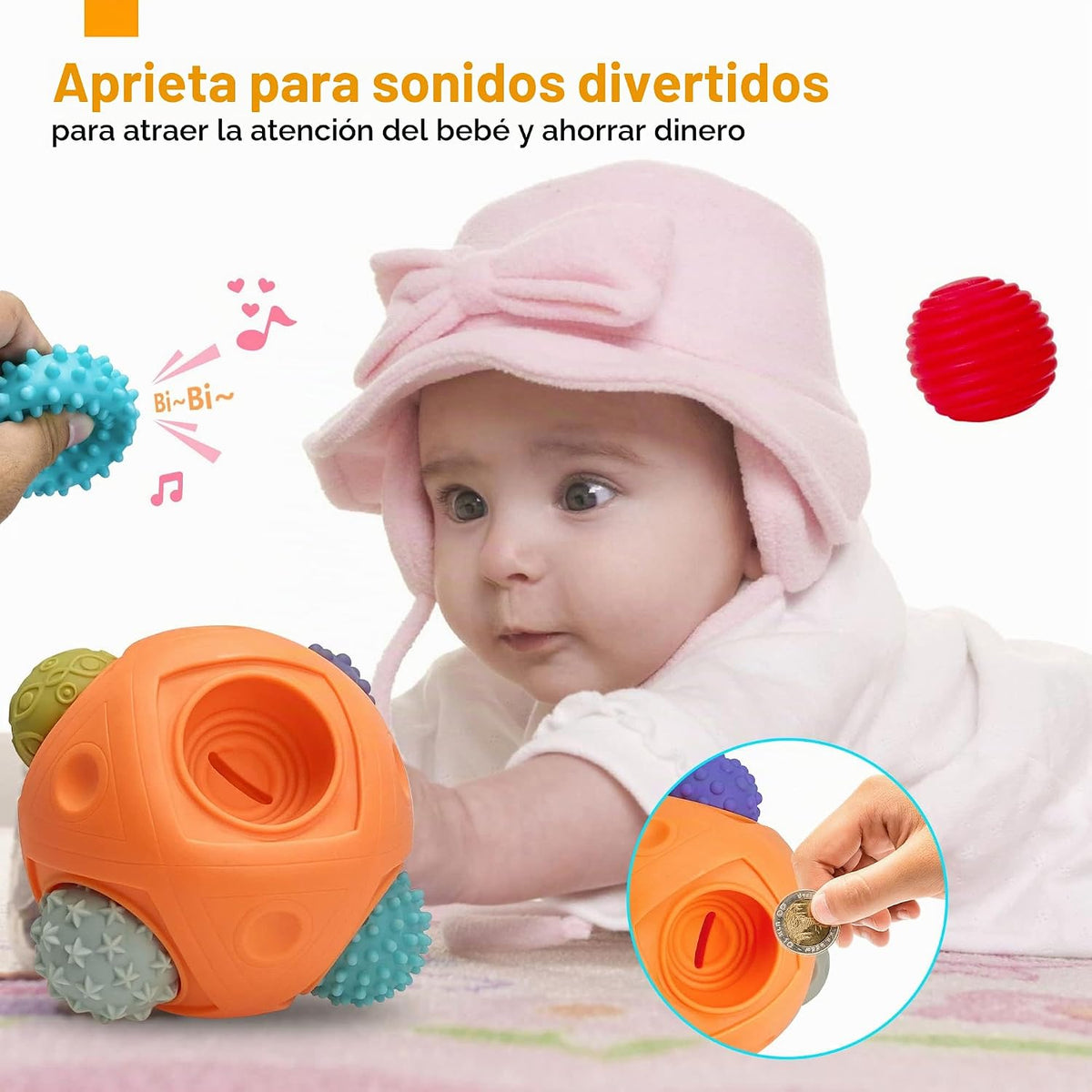 Pelotas sensoriales para niños pequeños de 1 a 3 años, juguetes Mon...