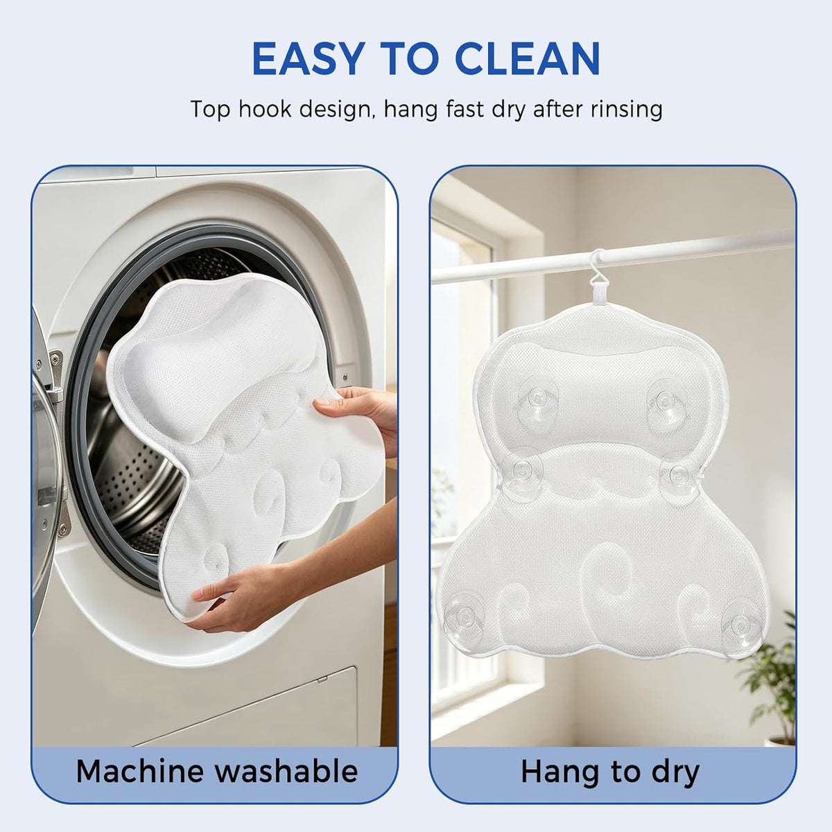 SetSail Almohada de bañera ergonómicas relajantes para bañera con 6...