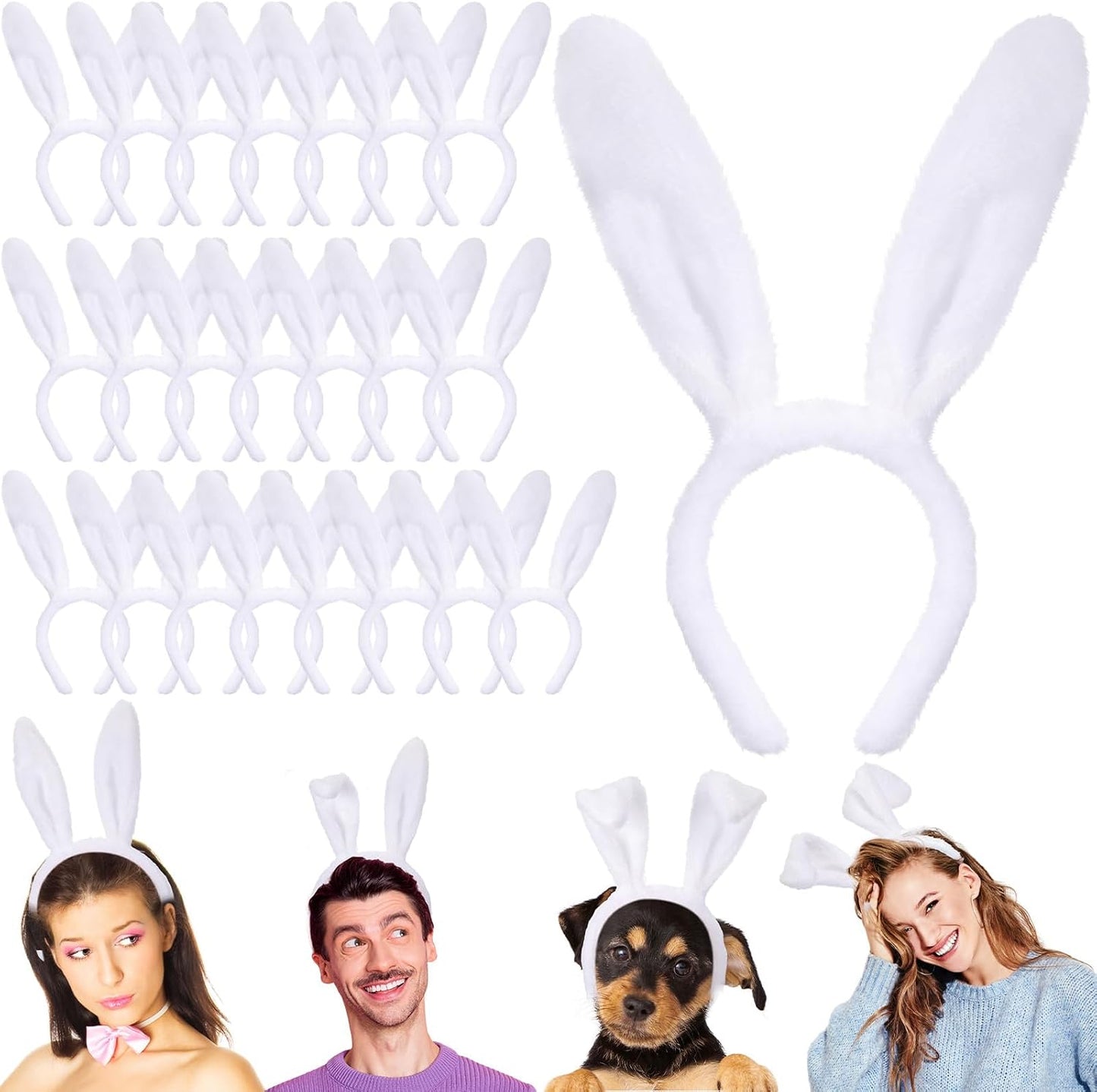 Jutom 60 diademas de orejas de conejo de Pascua, orejas de conejo,...