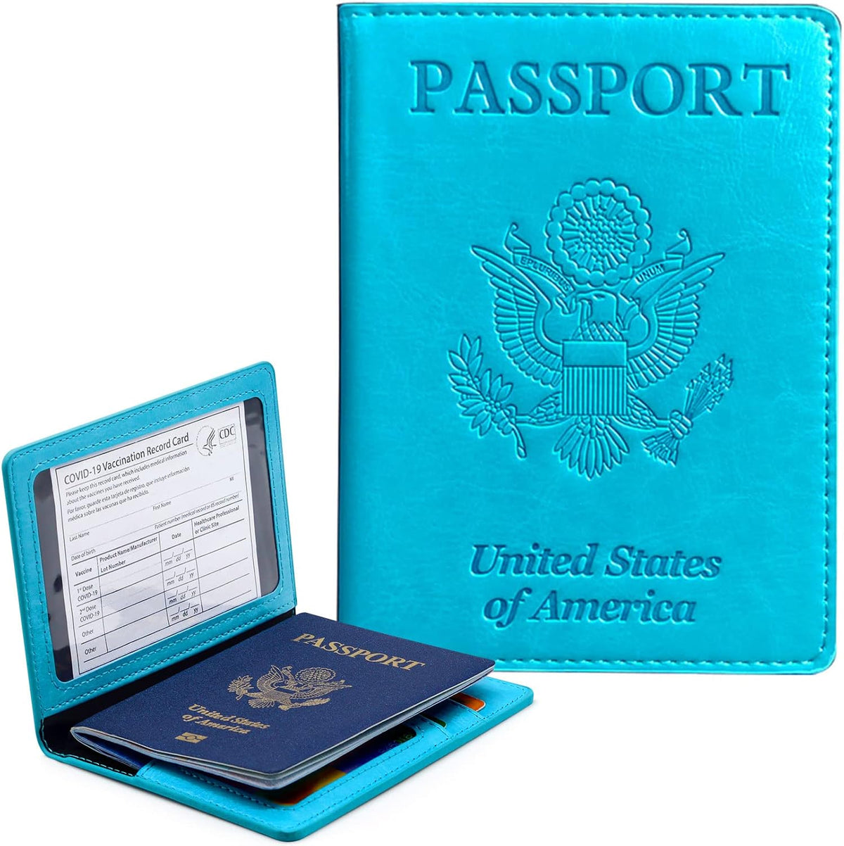 Funda para pasaporte con bloqueo RFID de piel, tarjetero con ranura...