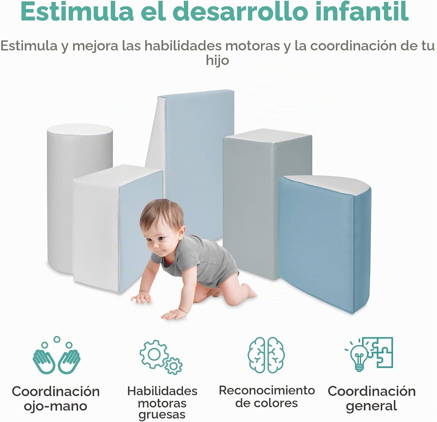 Best Choice Products 5 piezas de bloques de espuma suave para niños...