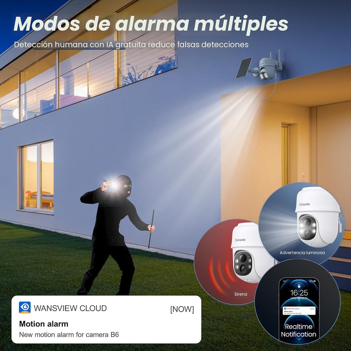 Cinnado Cámaras 2K para seguridad en el hogar, cámara inalámbrica W...