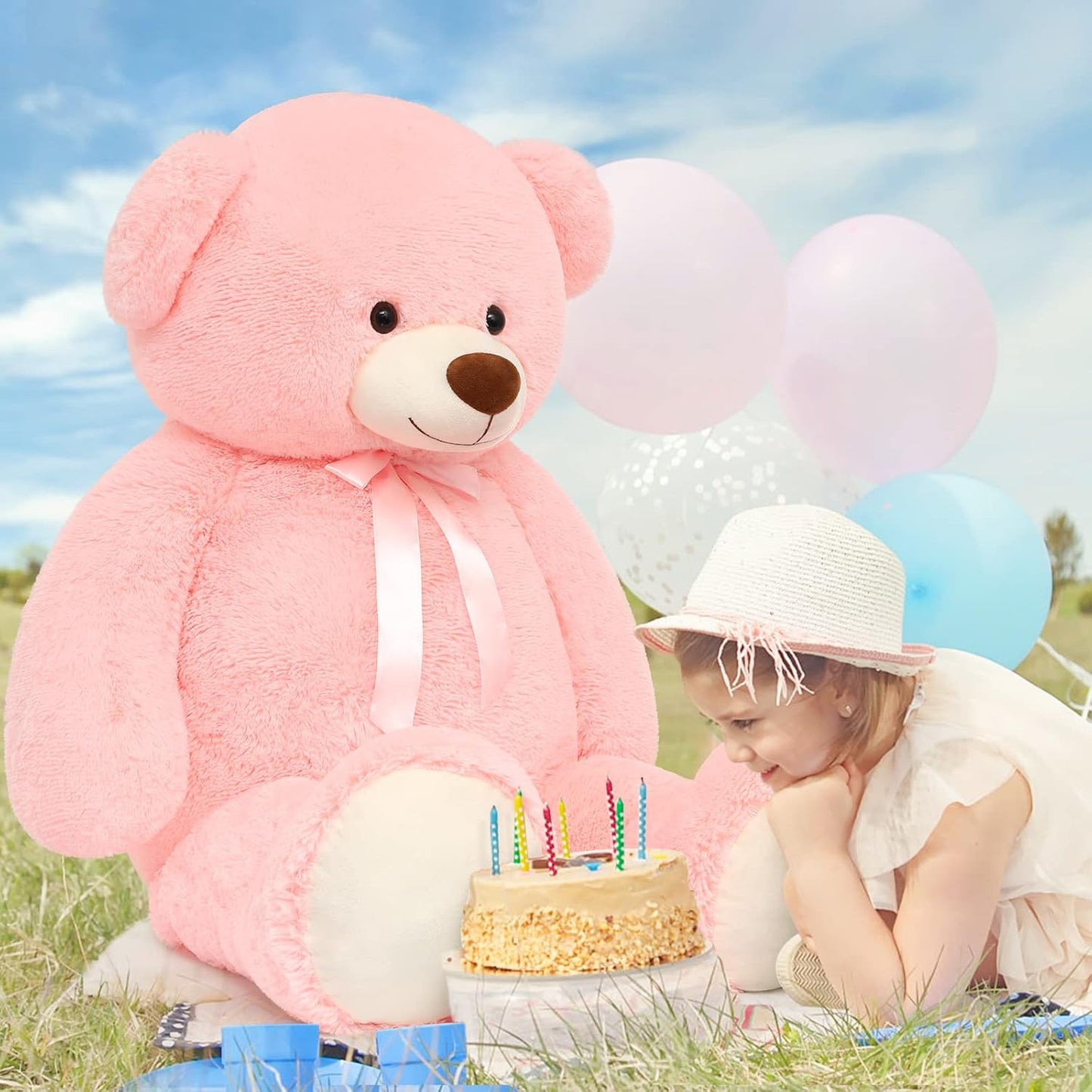 Tezituor Oso de peluche gigante de 52 pulgadas, oso de peluche gran...