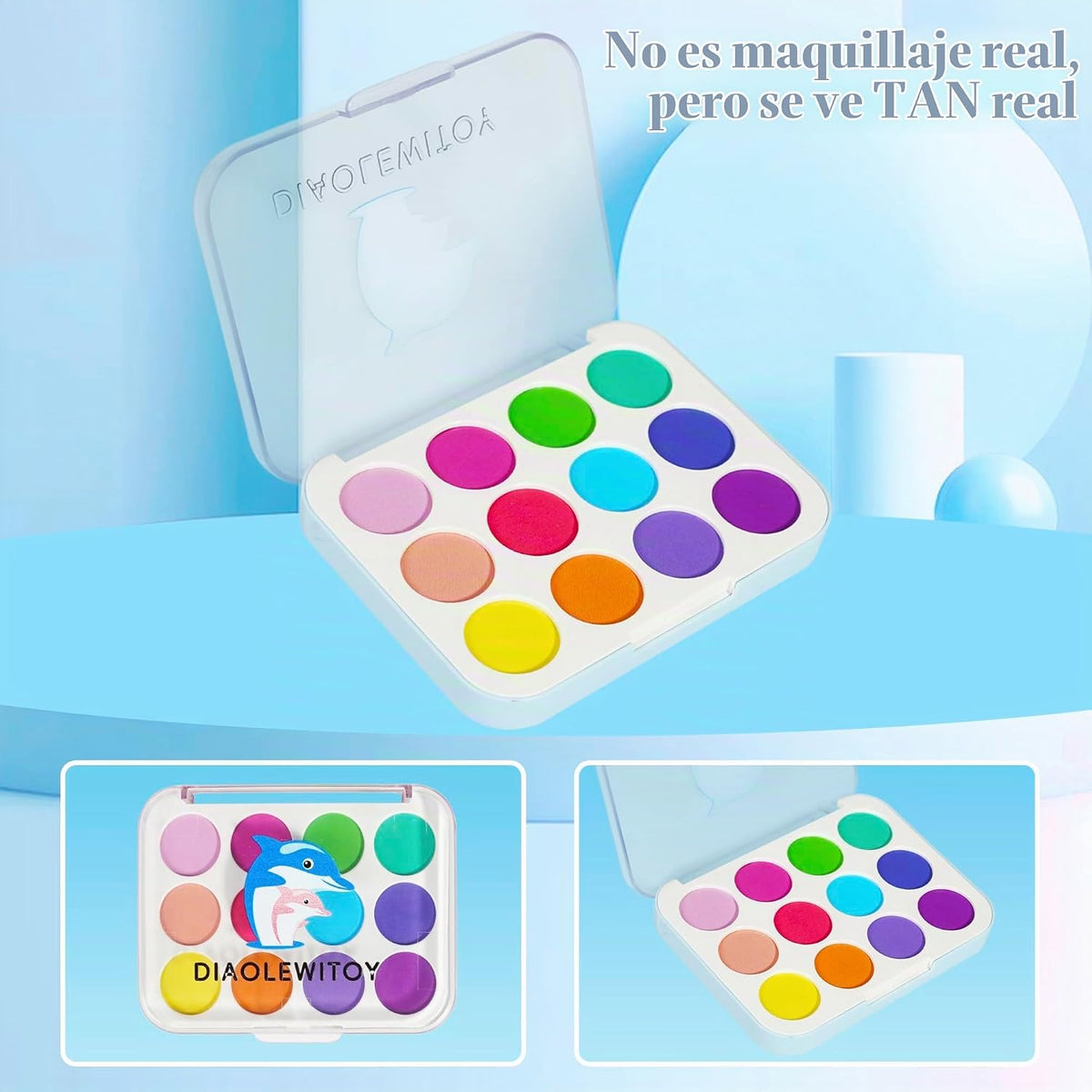 DIAOLEWITOY Kit de maquillaje de simulación para niñas, niños peque...