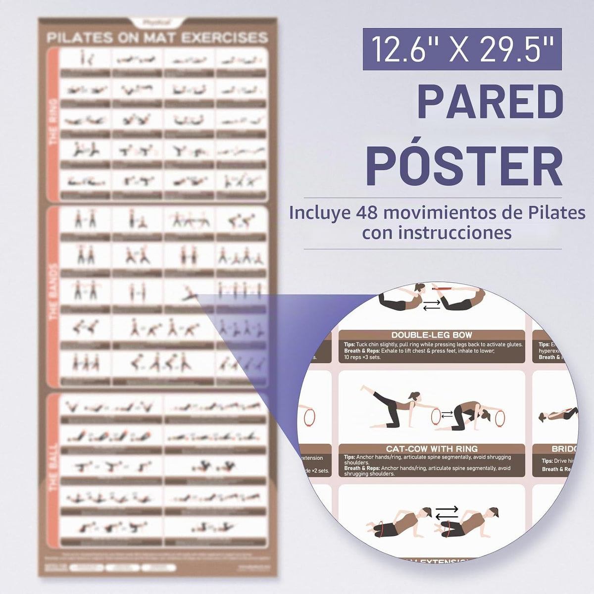 Kit de Pilates PhysKcal, anillo de pilates de 15 pulgadas con 1 bol...