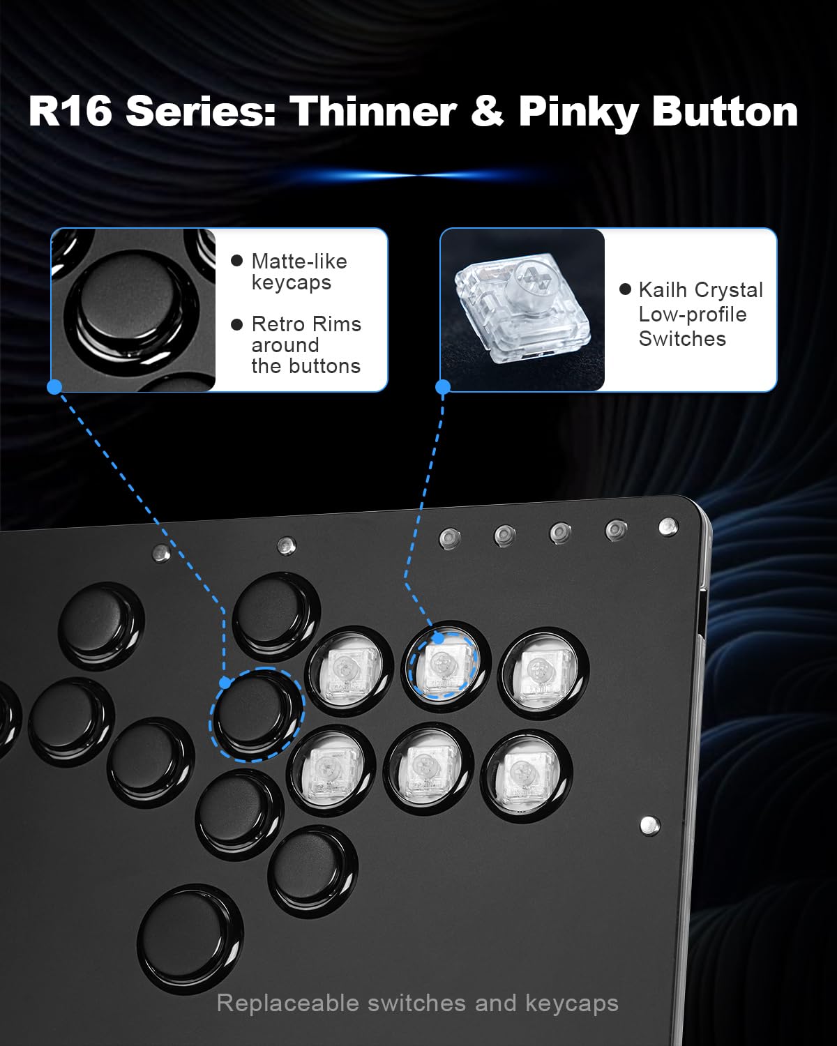 Haute42 Controlador sin palanca para juegos arcade: Serie R16 Retro...