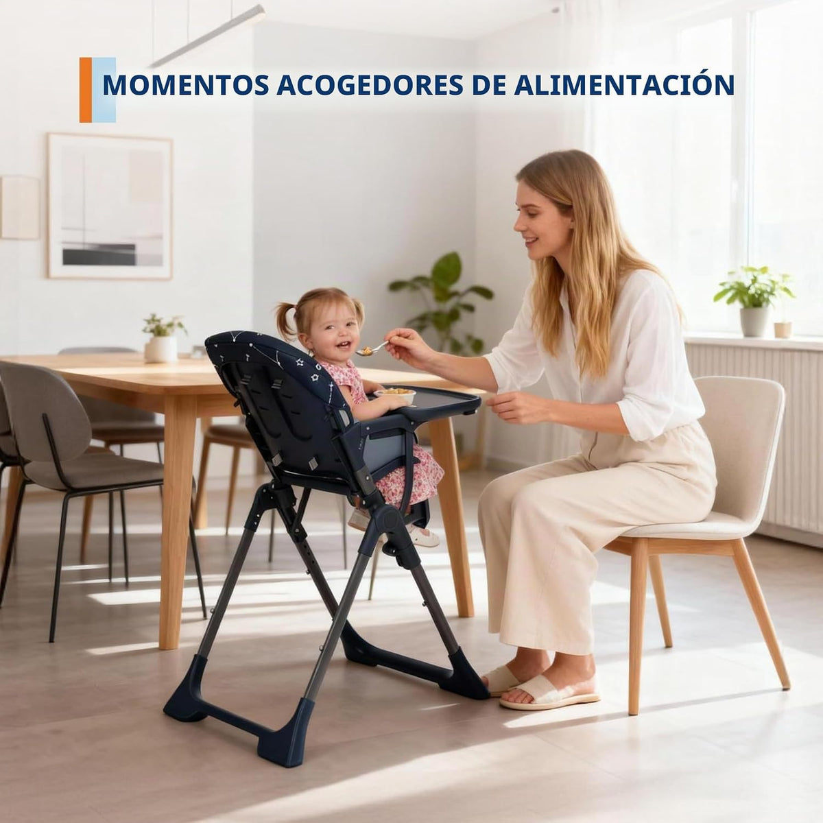Silla alta para bebé, sillas de alimentación plegables para bebés y...