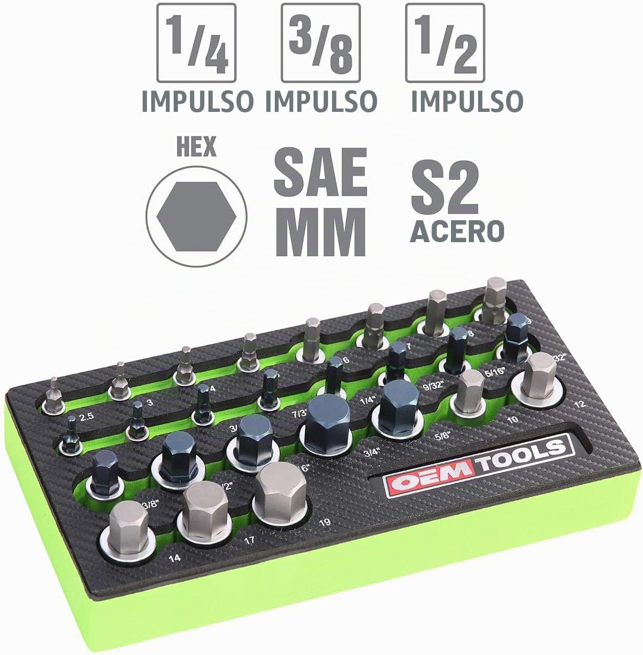 OEMTOOLS 23990 Allen Juego de 26 piezas de llaves Allen, juego de l...
