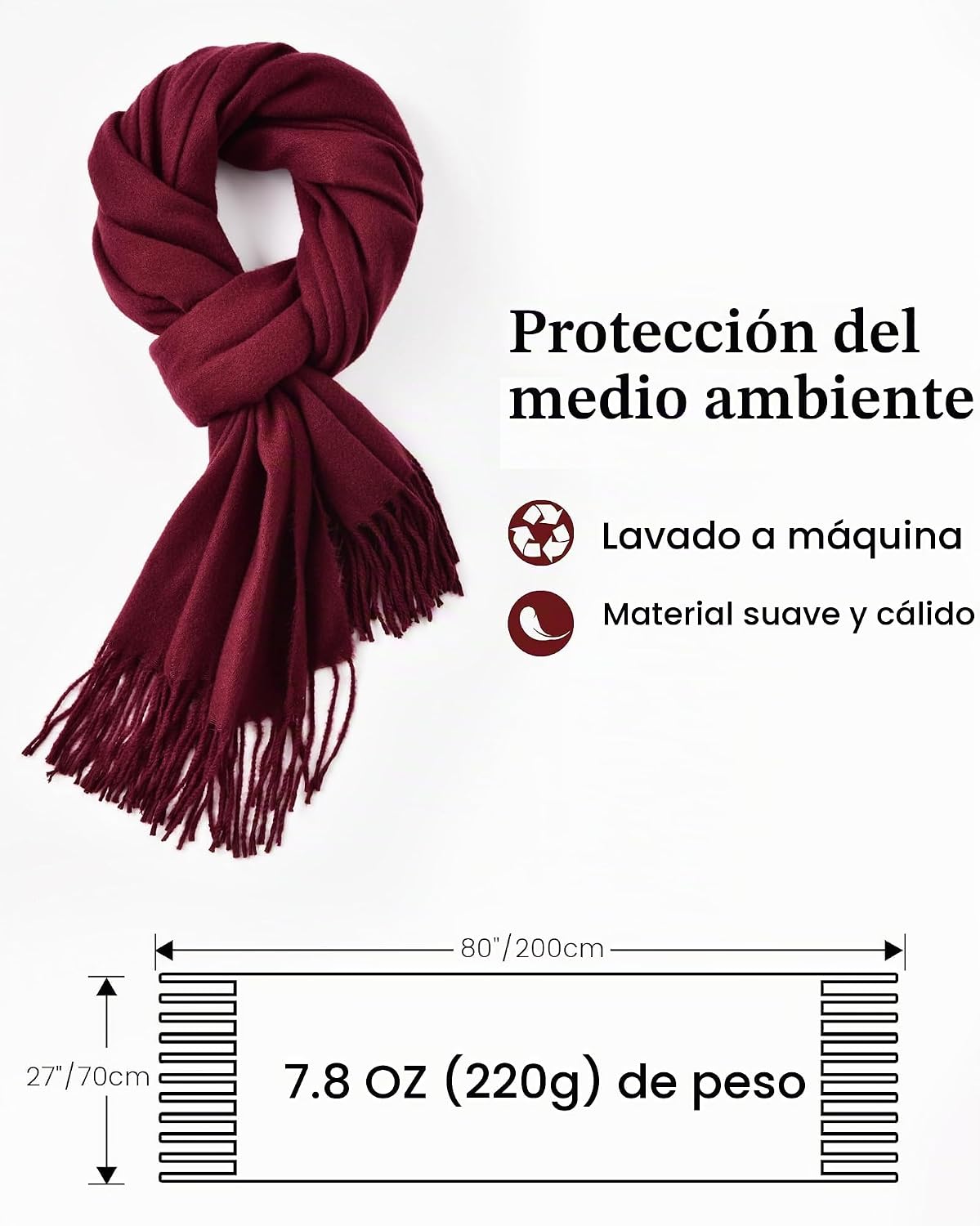 Premillow Bufanda de invierno para mujer, chal de pashmina, bufanda...