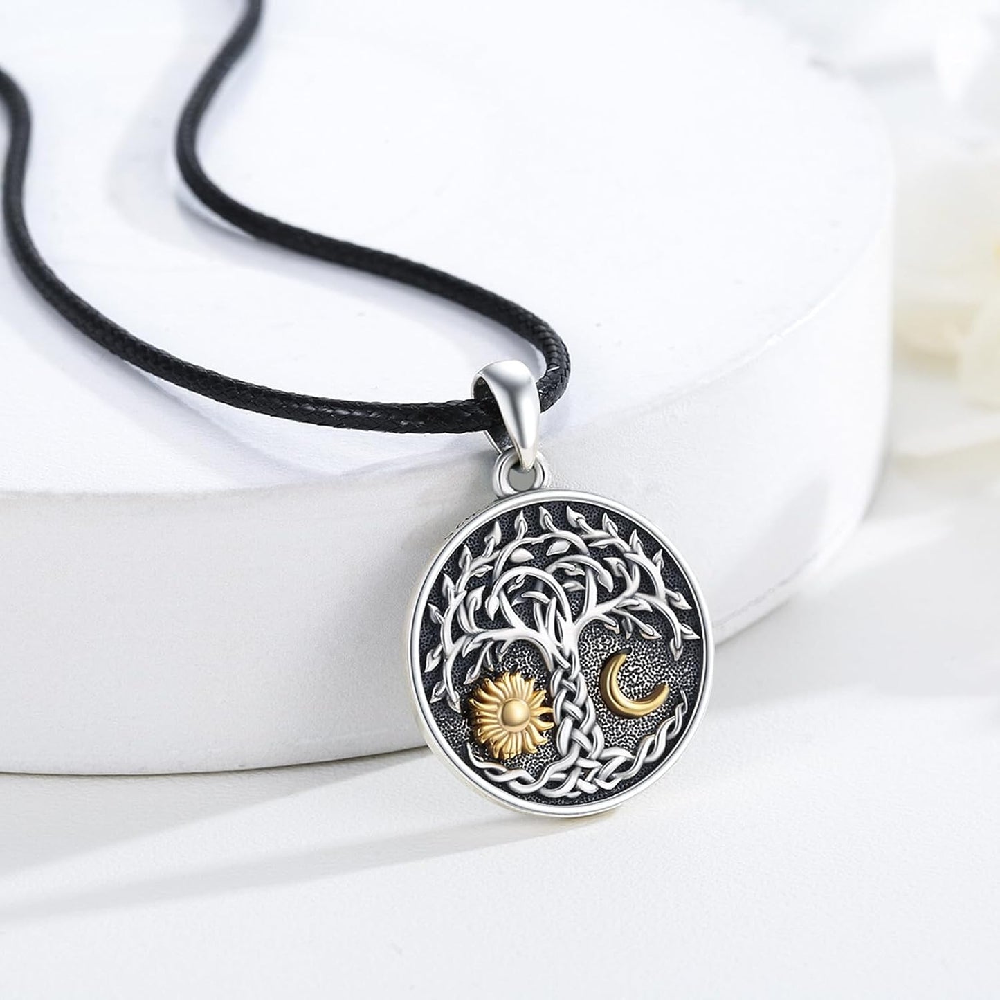 SOESON Collar Vintage para Hombre Plata de Ley 925 Animal Vikingo N...