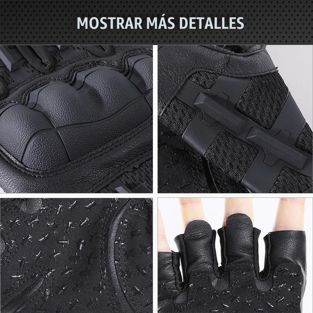 WTACTFUL Guantes tácticos sin dedos para hombres y mujeres, palma r...