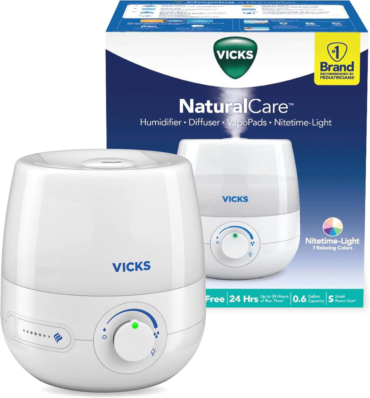 Vicks NaturalCare Humidificador ultrasónico de niebla fría (VUL530)...