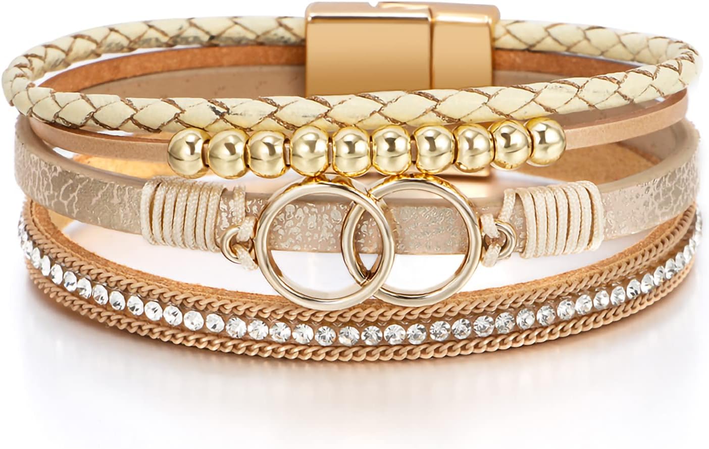 Fesciory - Pulsera de leopardo para mujer, estilo bohemio de cuero...