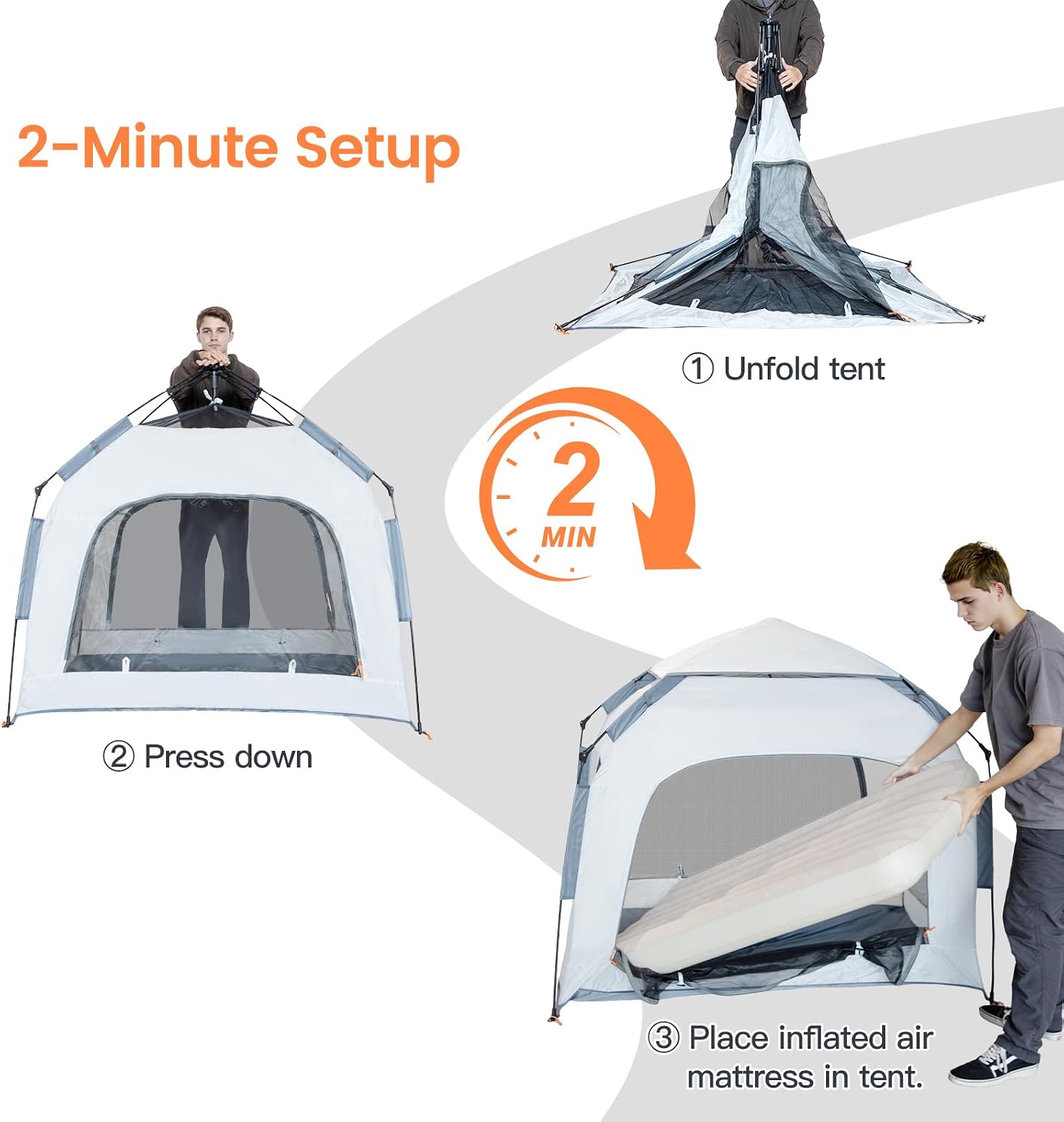 Cama de viaje inflable para niños pequeños con tienda de campaña: c...