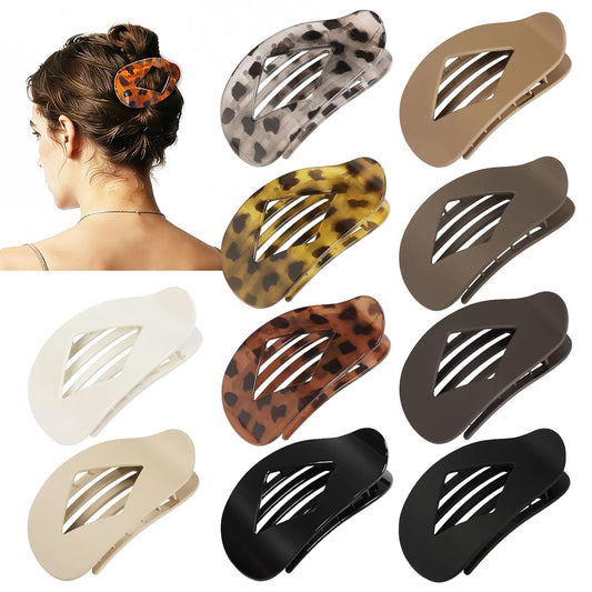 10 pinzas planas para el cabello para mujer, pinzas de pelo grandes...