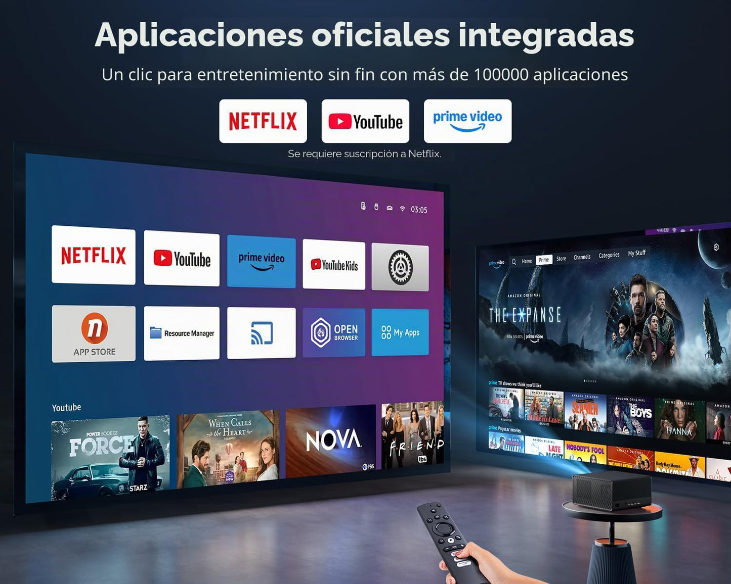 ELEPHAS Proyector inteligente 4K con WiFi y Bluetooth, compatible c...