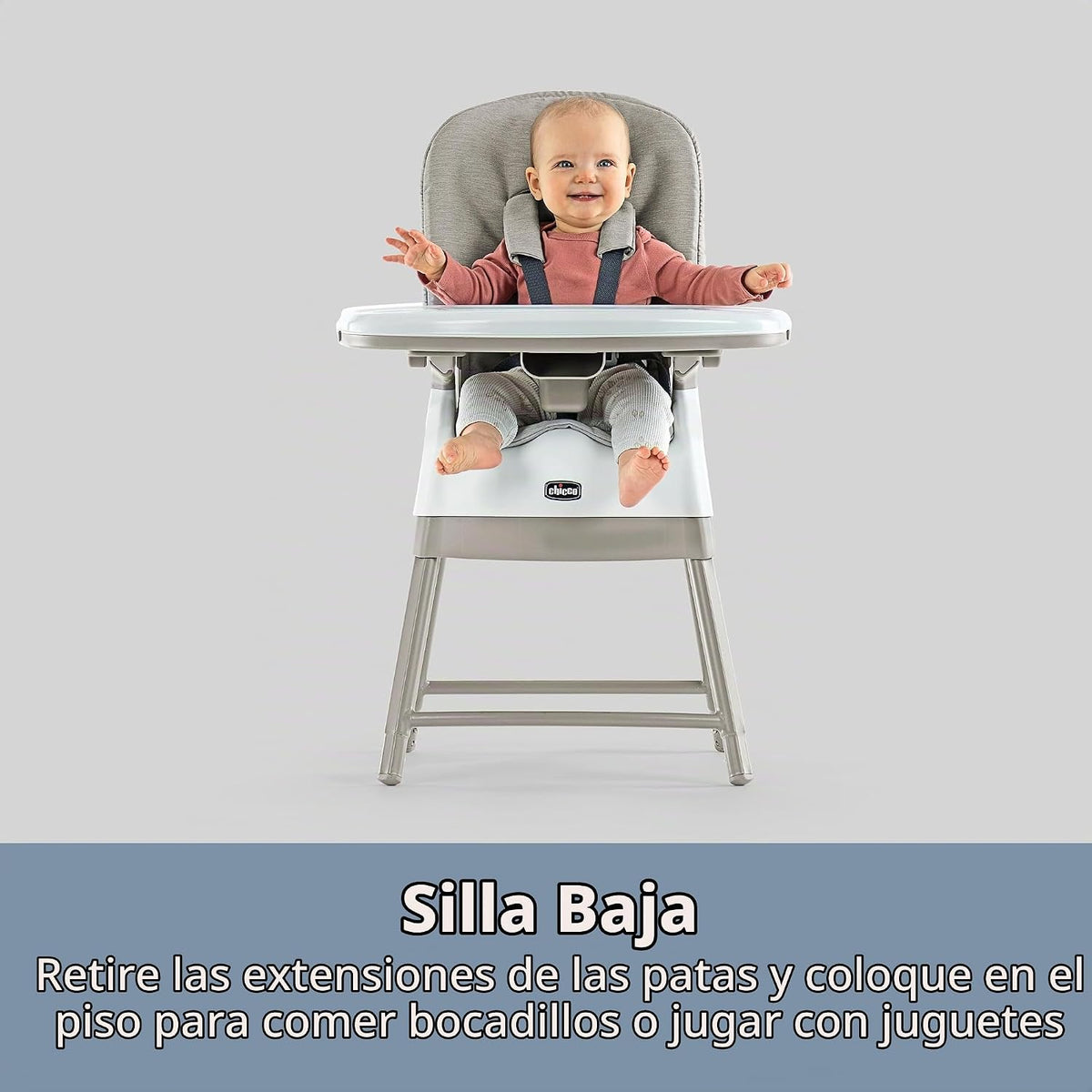 Chicco Stack Hi-Lo - Silla alta convertible multiusos 6 en 1, recli...