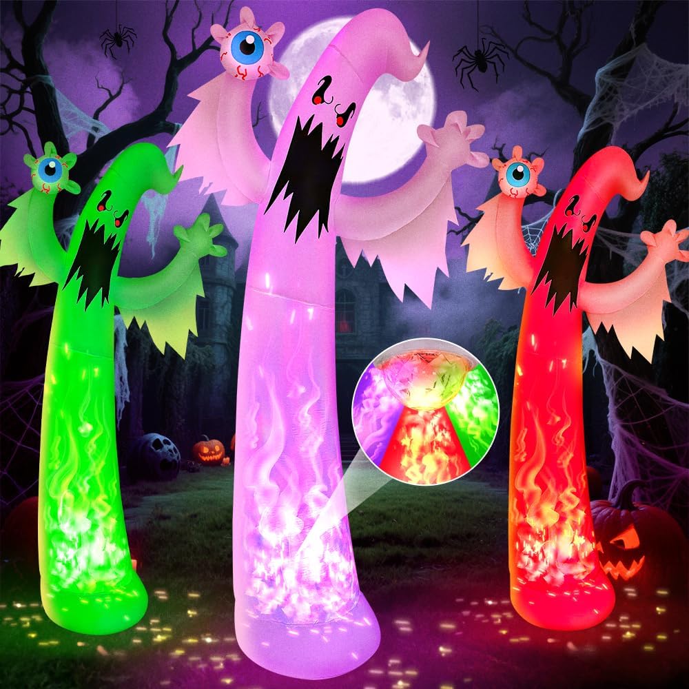 Inflables gigantes de Halloween de 12 pies, decoraciones de fantasm...