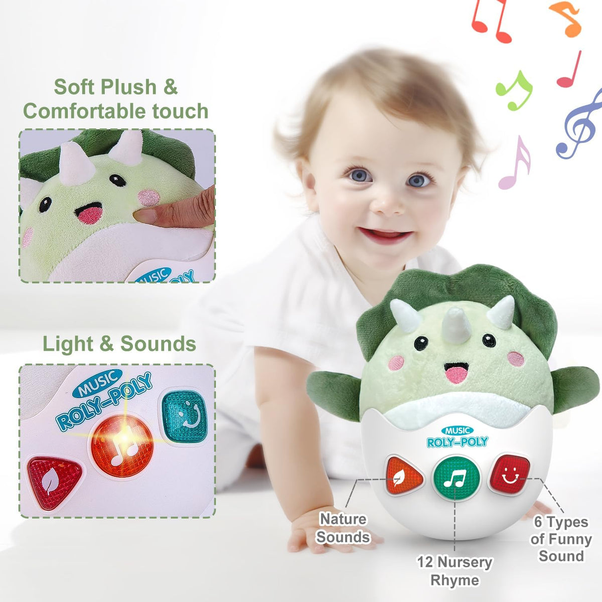 LTKFFFdp Juguetes para bebés de 1 a 3 años, juguete musical de felp...