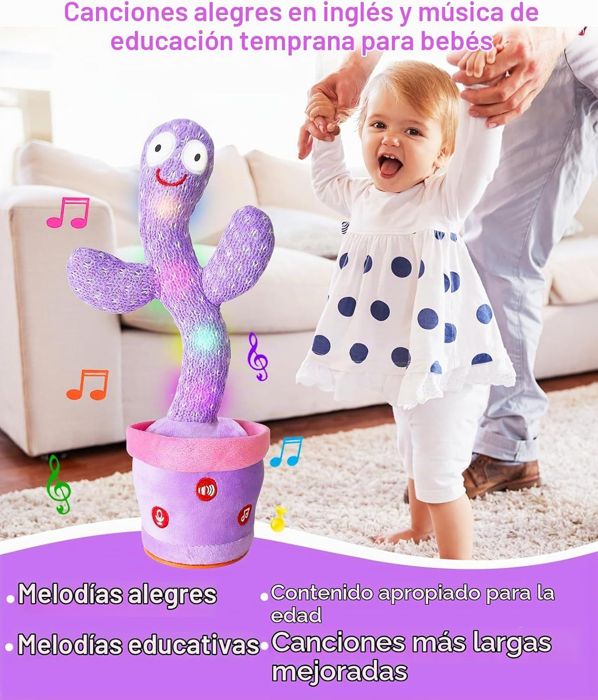 Juguete recargable del cactus que habla que baila, juguetes ajustab...