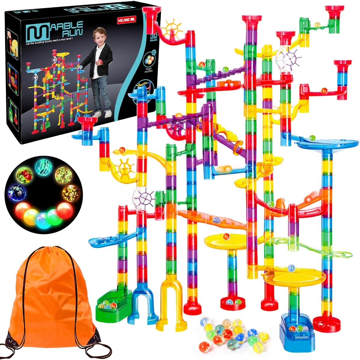 Meland Marble Run - Juego de construcción de laberinto de mármol de...