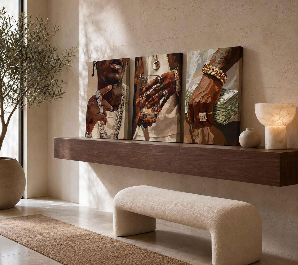 3 piezas de arte de pared de lienzo de hombre negro afroamericano d...