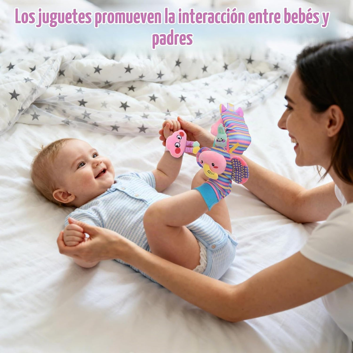 MPQMPQ Calcetines con Sonajero de Muñeca y Buscador de Pies para Ni...