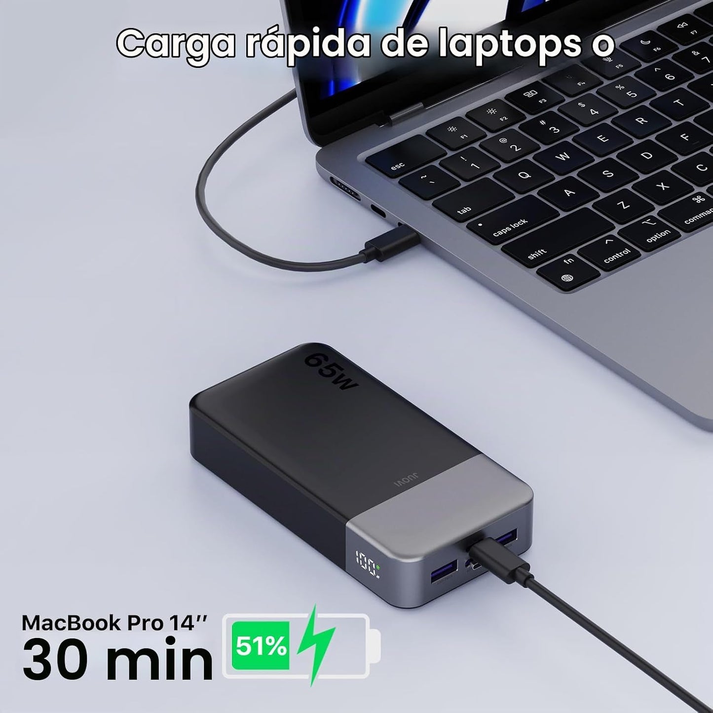 JUOVI Cargador Portátil 65W Banco de Energía 20000mAh Compacto USB...