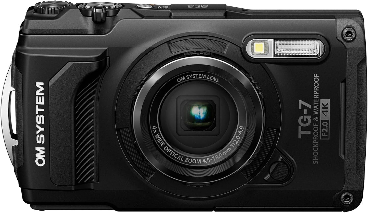OM SYSTEM Olympus Tough TG-7 - Cámara subacuática negra, impermeabl...