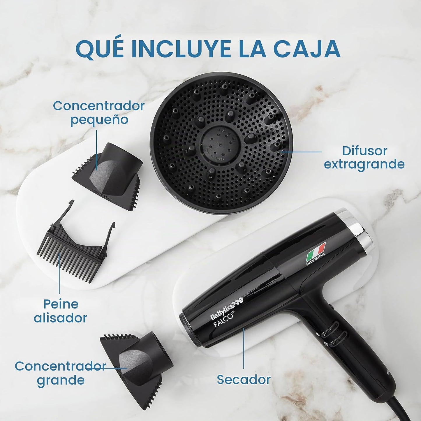 Secador de pelo Falco profesional italiano de alta velocidad BaByli...