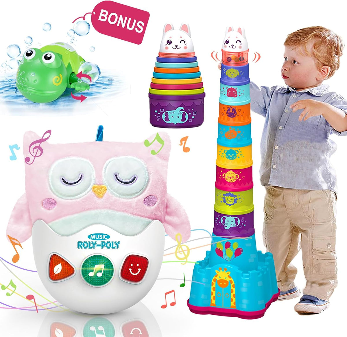LTKFFFdp Juguetes para bebés de 1 a 3 años, juguete musical de felp...
