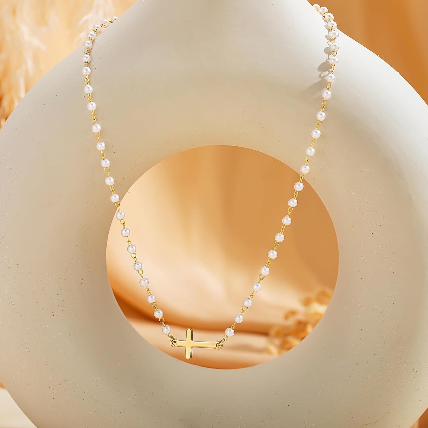 NECOCY Regalos de Pascua, collares mejorados con cruz de corona par...