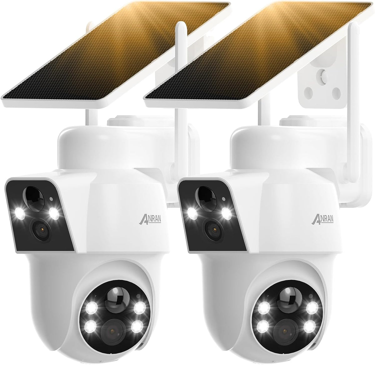 ANRAN Paquete de 2 Cámaras de Seguridad Solar de Doble Lente Inalám...