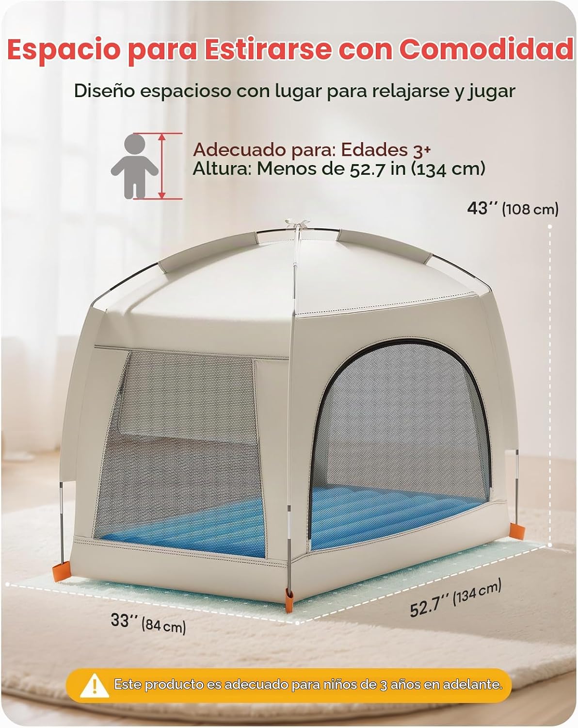 QPAU Cama inflable de viaje para niños pequeños con tienda de campa...