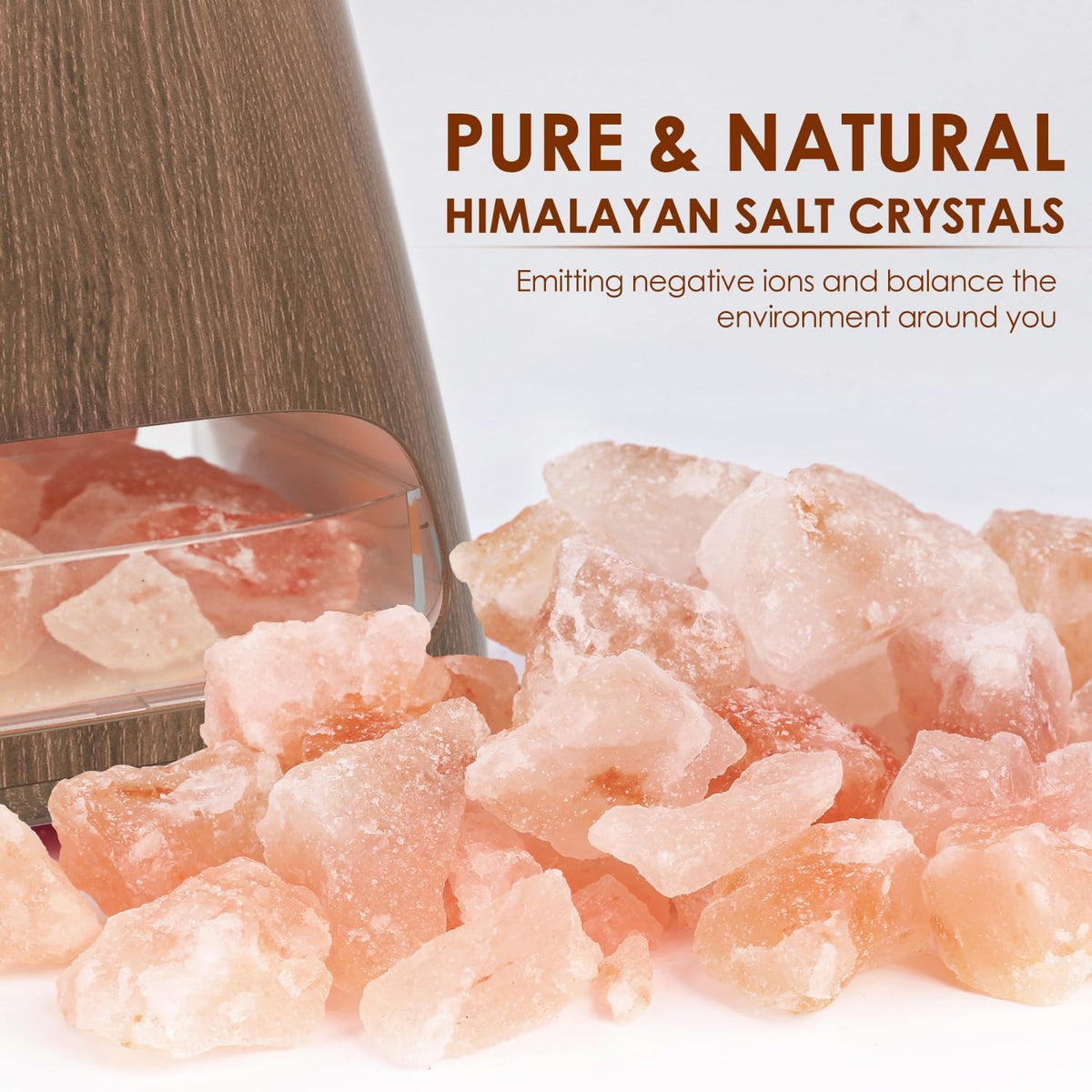 SALKING Lámpara difusora de sal del Himalaya 2 en 1, humidificador...