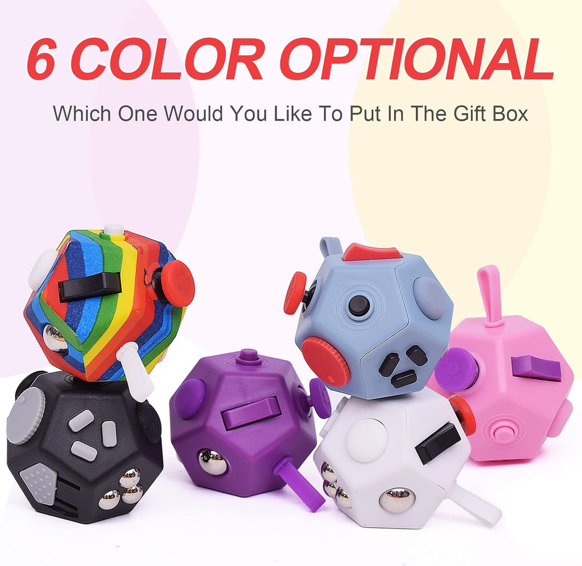UOOEFUN Juguetes Fidget Pequeños, Juguetes de Cubo de 12 Lados para...