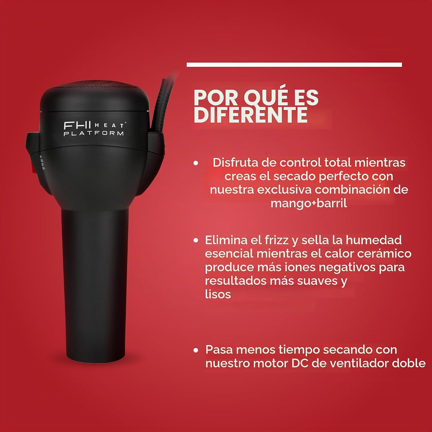 FHI Heat Plataforma todo en uno con mango de soplado, menos secador...