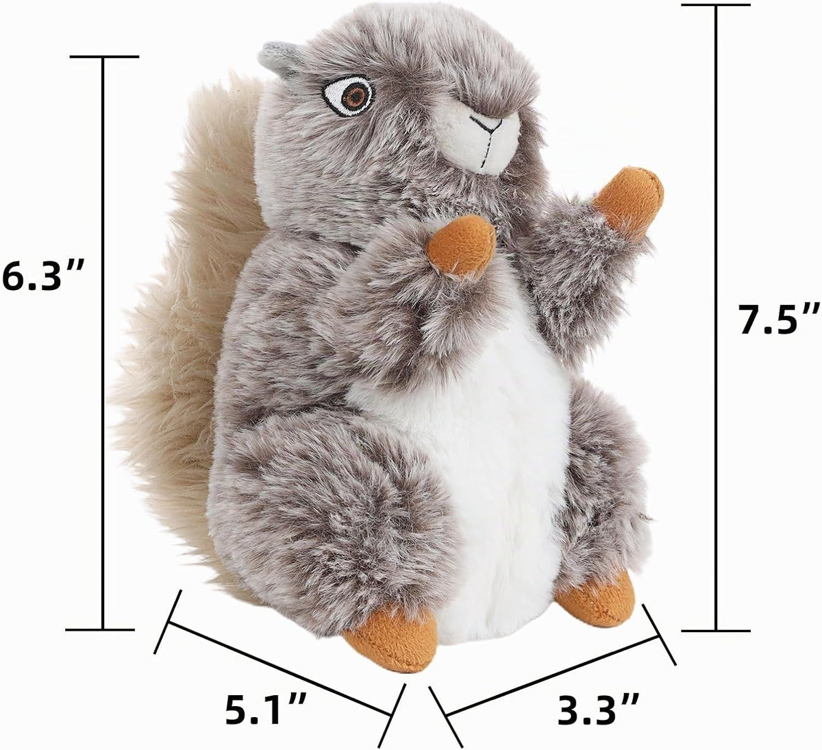 DODODOLA Juguetes para Perros de Peluche Ardilla Animales de Peluch...