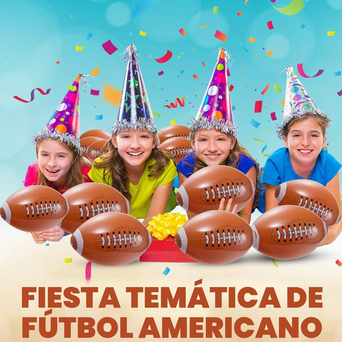 Bedwina Balones de fútbol inflables de 16 pulgadas para decoracione...