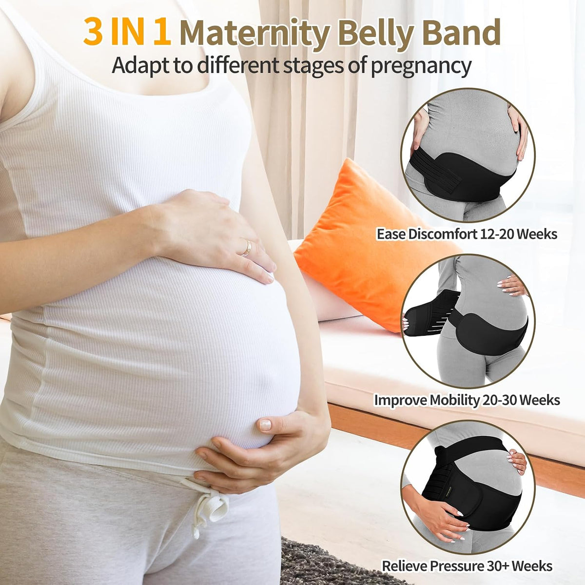 ChongErfei Cinturón de Maternidad Banda para Vientre de Embarazo 3...